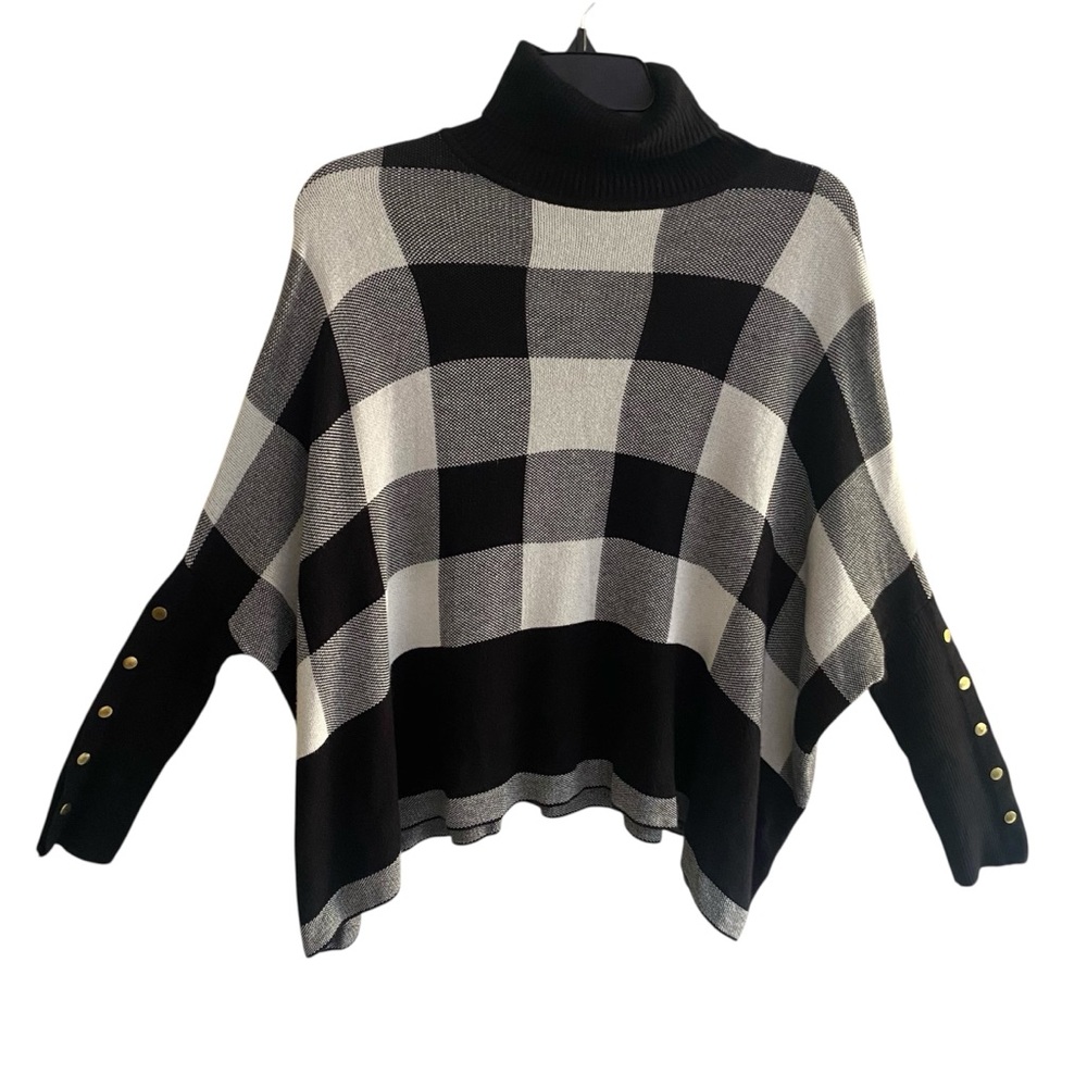 Joseph A Turtleneck Sweater Black and White Women's  Size M
